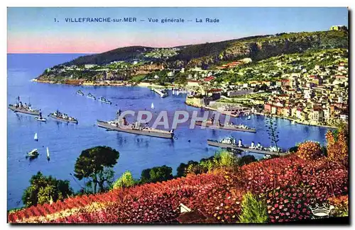 Ansichtskarte AK Villefranche Sur Mer Vue Generale La rade Bateaux