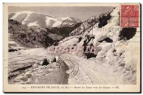 Cartes postales Environs de Beuil Route du Cians vers les gorges