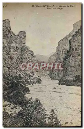 Cartes postales Alpes Maritimes Gorges du Cians La sortie des gorges