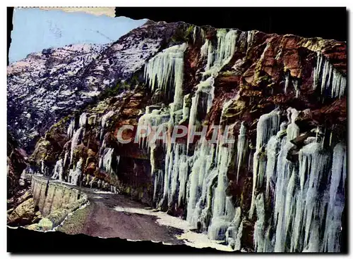 Cartes postales moderne Les Gorges du Cians La route en hiver