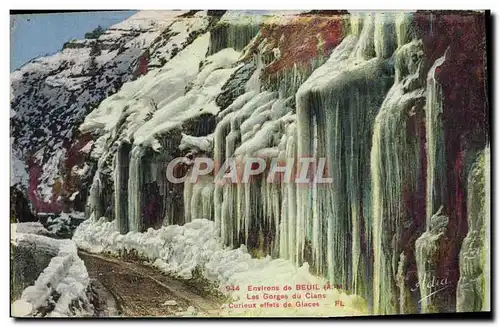 Cartes postales Environs de Beuil Les Gorges Du Cians Curieux effets de glace