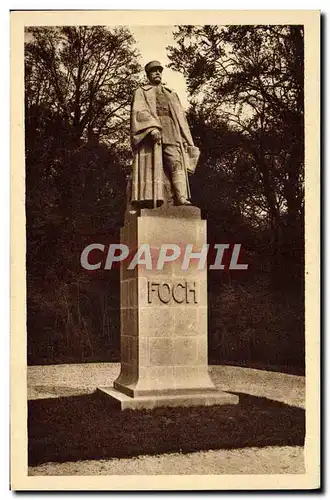 Cartes postales Foret de Compiegne Clairiere de l'armistice Statue du marechal Foch Militaria