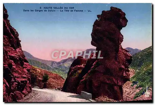 Ansichtskarte AK Haute Vallee Du Var Dans les Gorges De Daluis La tete de femme