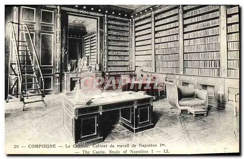 Ansichtskarte AK Compiegne Le Chateau Cabinet de Travail de Napoleon 1er Bibliotheque