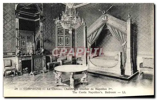 Cartes postales Compiegne Le Chateau Chambre a Courcher de Napoleon 1er