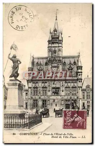 Cartes postales Compiegne Place de L&#39Hotel de Ville Hotel de Ville