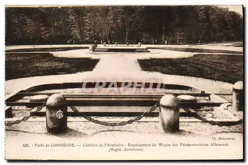 Cartes postales Foret de Compiegne Clairiere de L&#39Armistice Wagon Militaria