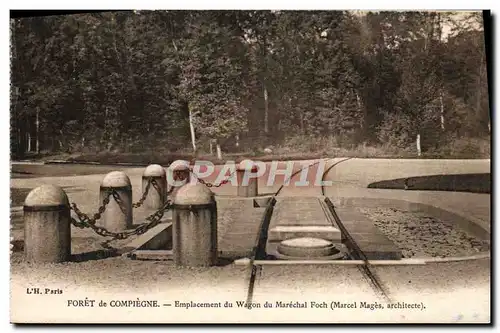 Ansichtskarte AK Foret de Compiegne Emplacement du Wagon du Marechal foch