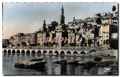 Cartes postales moderne Menton La Vieille Ville et la Plage