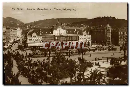 Cartes postales moderne Nice Place Massena Et Casino Municipal Tramway
