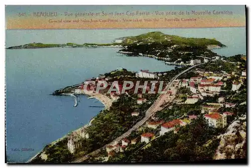 Cartes postales Beaulieu Vue Generale et Saint Jean Cap Ferrat Vue prise de la nouvelle corniche