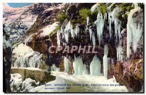 Ansichtskarte AK Les Gorges Du Cians Vue interieure des gorges pendant l&#39hiver