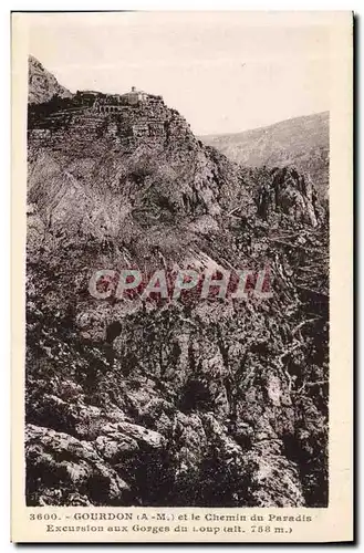 Ansichtskarte AK Gourdon et le chemin du paradis Excursion Aux Gorges du loup
