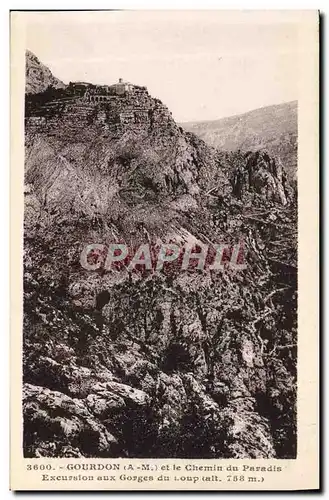 Cartes postales Gourdon et le chemin du paradis Excursion Aux Gorges du loup