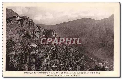 Ansichtskarte AK Gourdon Village et viaduc du loup Excursion environs de Nice