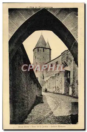 Ansichtskarte AK La Cite De Carcassonne Avant Porte Tour De La Justice Galerie romaine