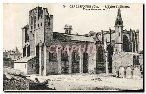 Cartes postales Carcassonne L&#39Eglise St Nazaire Partie Romane