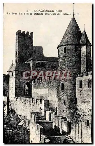 Cartes postales Carcassonne La Tour Pinte Et La Defense Exterieure Du Chateau