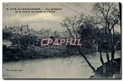 Cartes postales Carcassonne Vue Generale De La Cite Et Les Bords De I'Aude