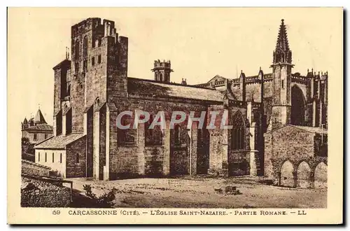 Ansichtskarte AK Carcassonne L&#39Eglise Saint Nazaire Partie romane