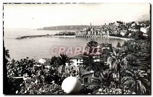 Moderne Karte Menton Vue Generale Au Fond Le Cap Martin