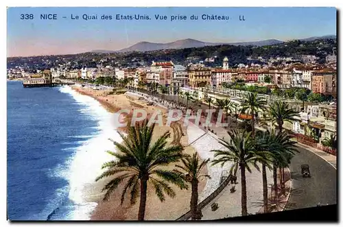 Cartes postales Nice Le Quai Des Etats Unis Vue Prise Du Chateau