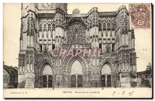 Cartes postales Troyes Portail De La Cathedrale