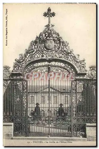 Cartes postales Troyes La Grille De I'Hotel Dieu