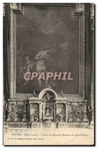 Cartes postales Troyes Eglise St Jean Tableau De Mignard Bapteme de Jesus Christ