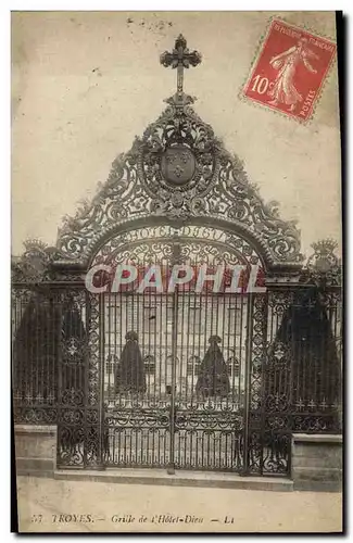 Cartes postales Troyes Grille De I'Hotel Dieu