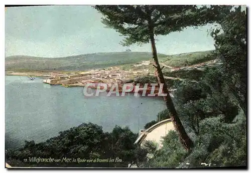 Cartes postales Villefranche Sur Mer la Rade Vue A Travers les pins