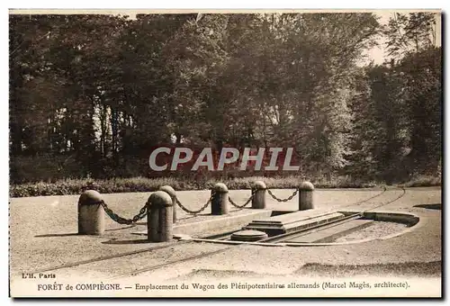 Ansichtskarte AK Foret De Compiegne Emplacement Du Wagon Des Plenipotentiaires allemands Militaria