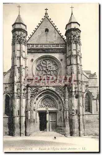 Cartes postales Compiegne Facade De I'Eglise Saint Antoine