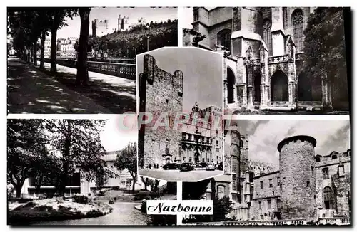 Moderne Karte Narbonne Cours Mirabeau Cloitre de la cathedrale Saint Just Hotel de ville Jardin du palais du T