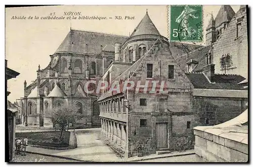 Ansichtskarte AK Noyon Abside De La Cathedrale Et La Bibliotheque