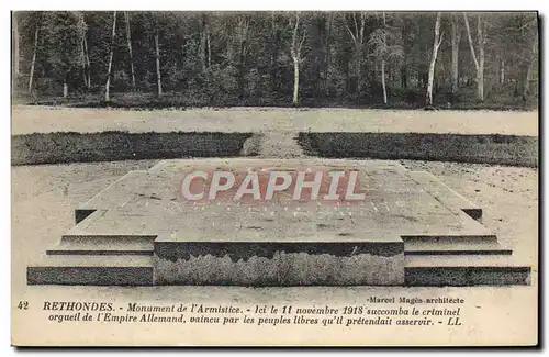 Ansichtskarte AK Rethondes Monument De I&#39Armistice Militaria