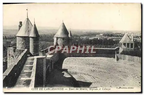 Ansichtskarte AK Cite De Carcassonne Tours Du Moulin Miprade Et Cabuzac