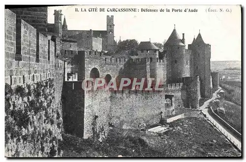 Cartes postales Cite De Carcassonne Defenses De La Porte D&#39Aude