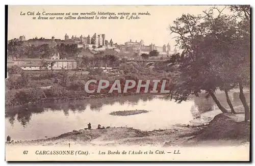 Cartes postales Carcassonne Les Bords De I'Aude Et La Cite