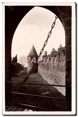 Ansichtskarte AK Cite De Carcassonne La Cite Les Fosses Vue Du Pont Levis