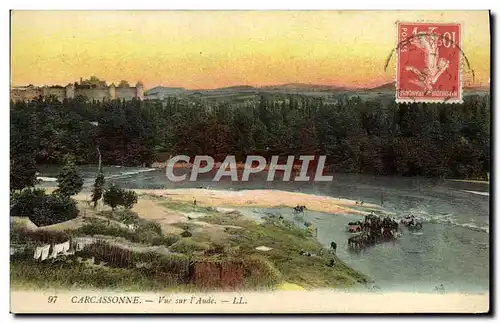 Cartes postales Cite De Carcassonne Vue Sur I&#39Aude Chevaux