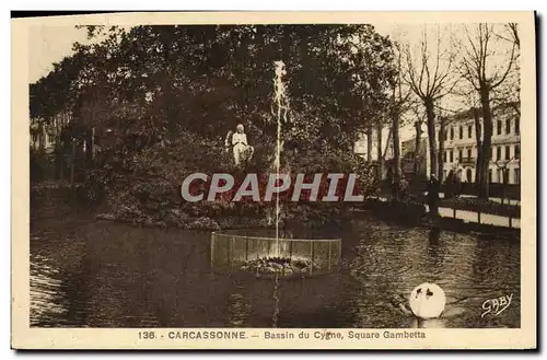 Ansichtskarte AK Carcassonne Bassin Du Cygne Square Gambetta