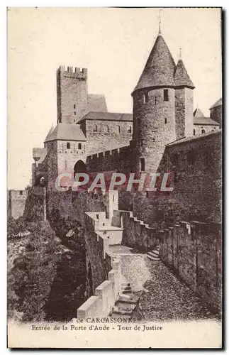 Cartes postales Carcassonne Entree De La Porte D&#39Aude Tour De Justice