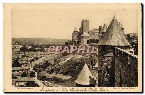 Cartes postales Carcassonne Fortifications et la ville basse