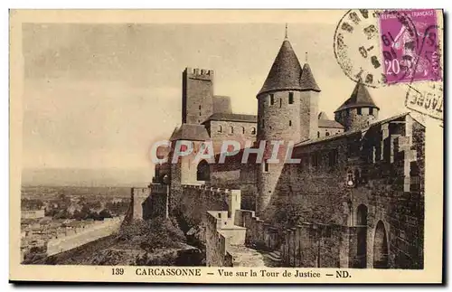 Ansichtskarte AK Carcassonne Vue Sur La Tour De Justice