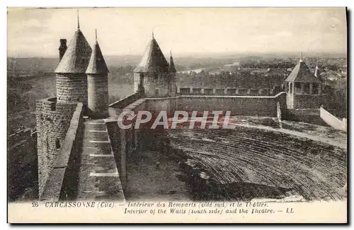 Cartes postales Cite De Carcassonne Interieur Des Remparts et le theatre