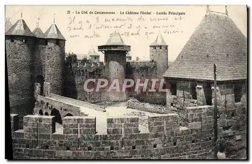 Cartes postales Cite De Carcassonne Le Chateau Feodal Entree Principale