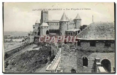 Ansichtskarte AK Cite De Carcassonne Tour Wisigothe Et Le Chateau
