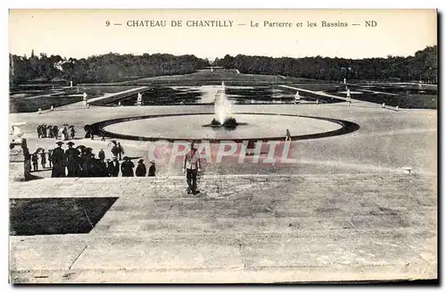 Cartes postales Chateau De Chantilly Le Parterre Et Les Bassins