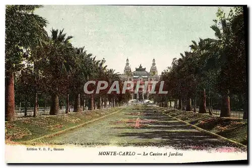 Cartes postales Monte Carlo Le Casino Et Jardins